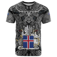 Icelandic Coat of Arms T Shirt Viking Knotwork and National Flag Design