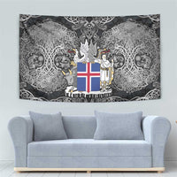 Icelandic Coat of Arms Tapestry Viking Knotwork and National Flag Design