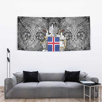 Icelandic Coat of Arms Tapestry Viking Knotwork and National Flag Design