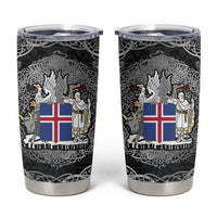 Icelandic Coat of Arms Tumbler Cup Viking Knotwork and National Flag Design