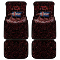 Iceland Vikings Car Mats Norse Runes with Raven and Longship Design Featuring National Flag