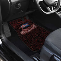 Iceland Vikings Car Mats Norse Runes with Raven and Longship Design Featuring National Flag