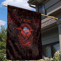 Iceland Vikings Garden Flag Norse Runes with Raven and Longship Design Featuring National Flag