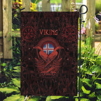Iceland Vikings Garden Flag Norse Runes with Raven and Longship Design Featuring National Flag