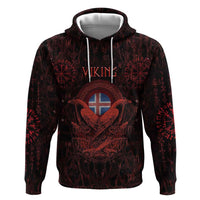 Iceland Vikings Hoodie Norse Runes with Raven and Longship Design Featuring National Flag