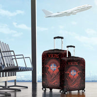 Iceland Vikings Luggage Cover Norse Runes with Raven and Longship Design Featuring National Flag