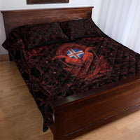 Iceland Vikings Quilt Bed Set Norse Runes with Raven and Longship Design Featuring National Flag
