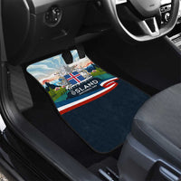 Iceland National Day Car Mats with Icelandic Flag Crest and Scenic Landscape Design