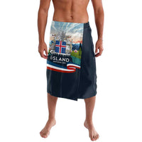 Iceland National Day Lavalava with Icelandic Flag Crest and Scenic Landscape Design