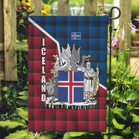 Iceland Crest Garden Flag with Viking Dragon and Icelandic Flag Plaid Pattern - Wonder Print Shop