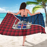 Iceland Crest Sarong with Viking Dragon and Icelandic Flag Plaid Pattern - Wonder Print Shop