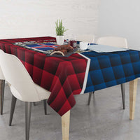 Iceland Crest Tablecloth with Viking Dragon and Icelandic Flag Plaid Pattern - Wonder Print Shop