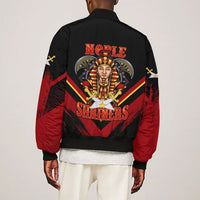 Noble Shriners Sleeve Zip Bomber Jacket Masonic Egyptian Pharaoh Scimitar Emblem