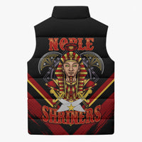 Noble Shriners Sleeveless Puffer Jacket Masonic Egyptian Pharaoh Scimitar Emblem