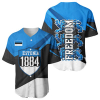 Estonia Flag 1884 Freedom Baseball Jersey Geometric Lion Crest National Pride