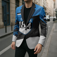 Estonia Flag 1884 Freedom Blazer Geometric Lion Crest National Pride