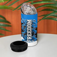 Estonia Flag 1884 Freedom 4 in 1 Can Cooler Tumbler Geometric Lion Crest National Pride