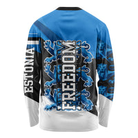 Estonia Flag 1884 Freedom Long Sleeve Shirt Geometric Lion Crest National Pride