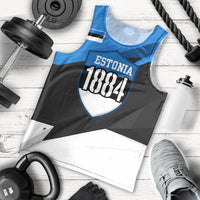 Estonia Flag 1884 Freedom Men Tank Top Geometric Lion Crest National Pride