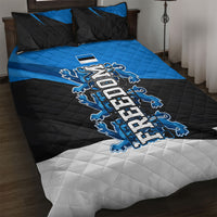 Estonia Flag 1884 Freedom Quilt Bed Set Geometric Lion Crest National Pride