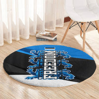 Estonia Flag 1884 Freedom Round Carpet Geometric Lion Crest National Pride