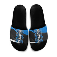Estonia Flag 1884 Freedom Slide Sandals Geometric Lion Crest National Pride