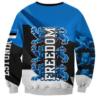 Estonia Flag 1884 Freedom Sweatshirt Geometric Lion Crest National Pride