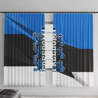 Estonia Flag 1884 Freedom Window Curtain Geometric Lion Crest National Pride