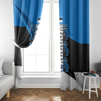 Estonia Flag 1884 Freedom Window Curtain Geometric Lion Crest National Pride