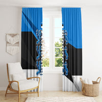 Estonia Flag 1884 Freedom Window Curtain Geometric Lion Crest National Pride