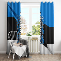 Estonia Flag 1884 Freedom Window Curtain Geometric Lion Crest National Pride