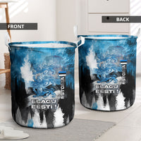 Estonia Elagu Eesti Lions Laundry Basket Watercolor Splash Flag Heraldic