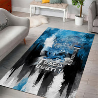 Estonia Elagu Eesti Lions Area Rug Watercolor Splash Flag Heraldic