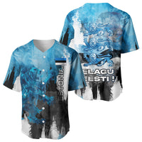 Estonia Elagu Eesti Lions Baseball Jersey Watercolor Splash Flag Heraldic