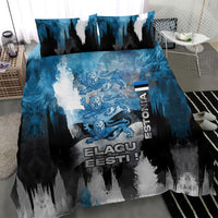 Estonia Elagu Eesti Lions Bedding Set Watercolor Splash Flag Heraldic
