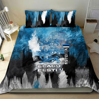 Estonia Elagu Eesti Lions Bedding Set Watercolor Splash Flag Heraldic