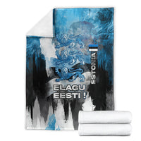 Estonia Elagu Eesti Lions Blanket Watercolor Splash Flag Heraldic