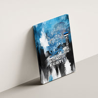 Estonia Elagu Eesti Lions Canvas Wall Art Watercolor Splash Flag Heraldic