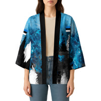 Estonia Elagu Eesti Lions Kimono Watercolor Splash Flag Heraldic