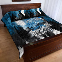 Estonia Elagu Eesti Lions Quilt Bed Set Watercolor Splash Flag Heraldic