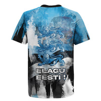 Estonia Elagu Eesti Lions Rugby Jersey Watercolor Splash Flag Heraldic