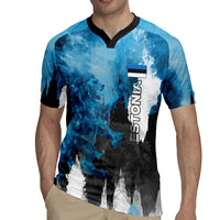 Estonia Elagu Eesti Lions Rugby Jersey Watercolor Splash Flag Heraldic