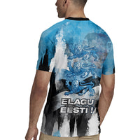 Estonia Elagu Eesti Lions Rugby Jersey Watercolor Splash Flag Heraldic