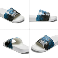 Estonia Elagu Eesti Lions Slide Sandals Watercolor Splash Flag Heraldic
