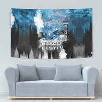 Estonia Elagu Eesti Lions Tapestry Watercolor Splash Flag Heraldic