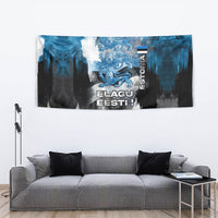 Estonia Elagu Eesti Lions Tapestry Watercolor Splash Flag Heraldic
