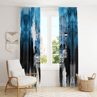 Estonia Elagu Eesti Lions Window Curtain Watercolor Splash Flag Heraldic