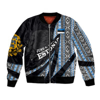 Estonia June 4 1884 Eesti Lipp Bomber Jacket Ethnic Traditional Folk Art Flag