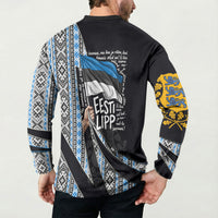 Estonia June 4 1884 Eesti Lipp Button Sweatshirt Ethnic Traditional Folk Art Flag
