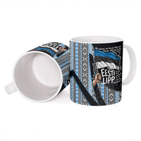 Estonia June 4 1884 Eesti Lipp Ceramic Mug Ethnic Traditional Folk Art Flag